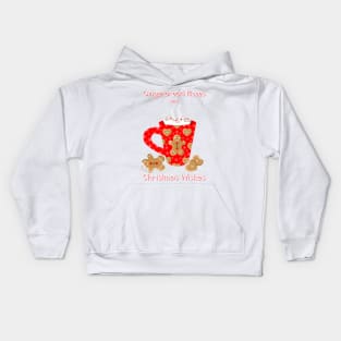 Hot Chocolate and Gingerbread Cookies on Ice Blue Kids Hoodie